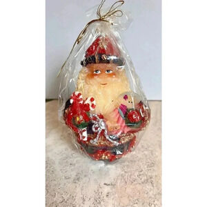 VTG Two’s Company Santa with Bag Of Toys Single Wick Wax Candle 6" tall Unopened